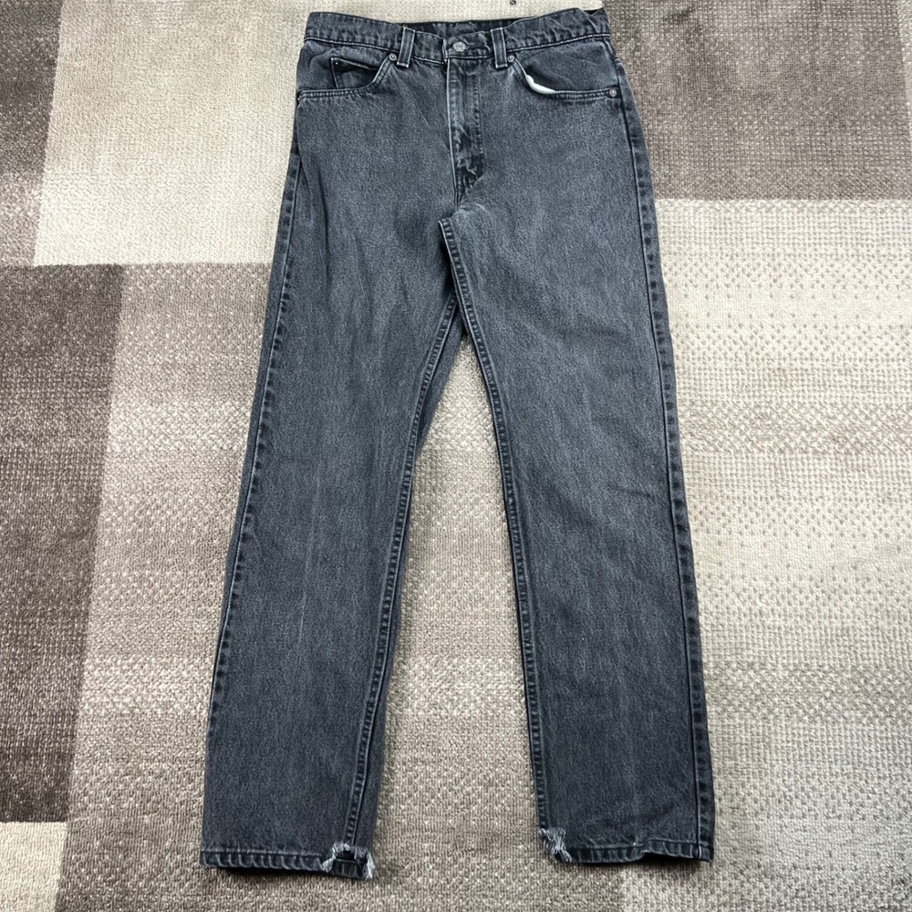 Vintage Levis 505 Orange Tab Jeans Mens 31x30 Black Made in USA 90s Distressed
